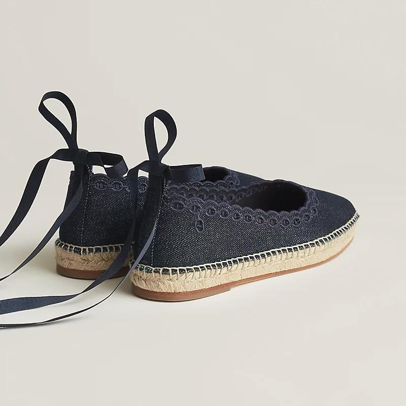 Giày Hermes Guapa Espadrille Nữ Xanh Navy